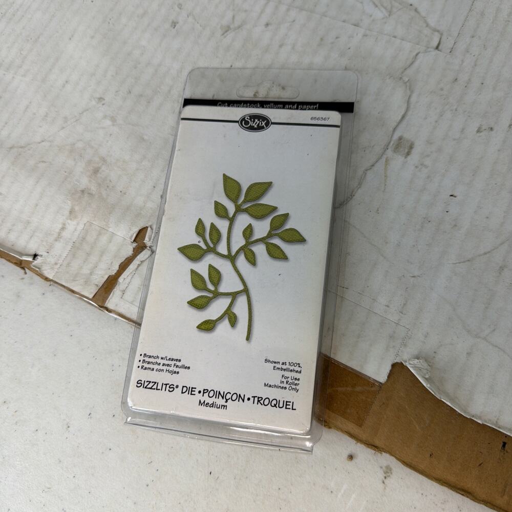 Sizzix Die Branch With Leaves Sizzlits medium Brand New Sealed